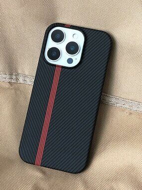 Sleek Black Carbon Fiber Phone Case | Slim & Durable